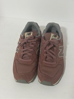 New Balance Men's Burgundy Suede & Mesh Sneakers